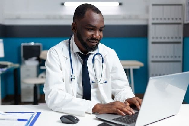 Physicians walking through a hospital corridor